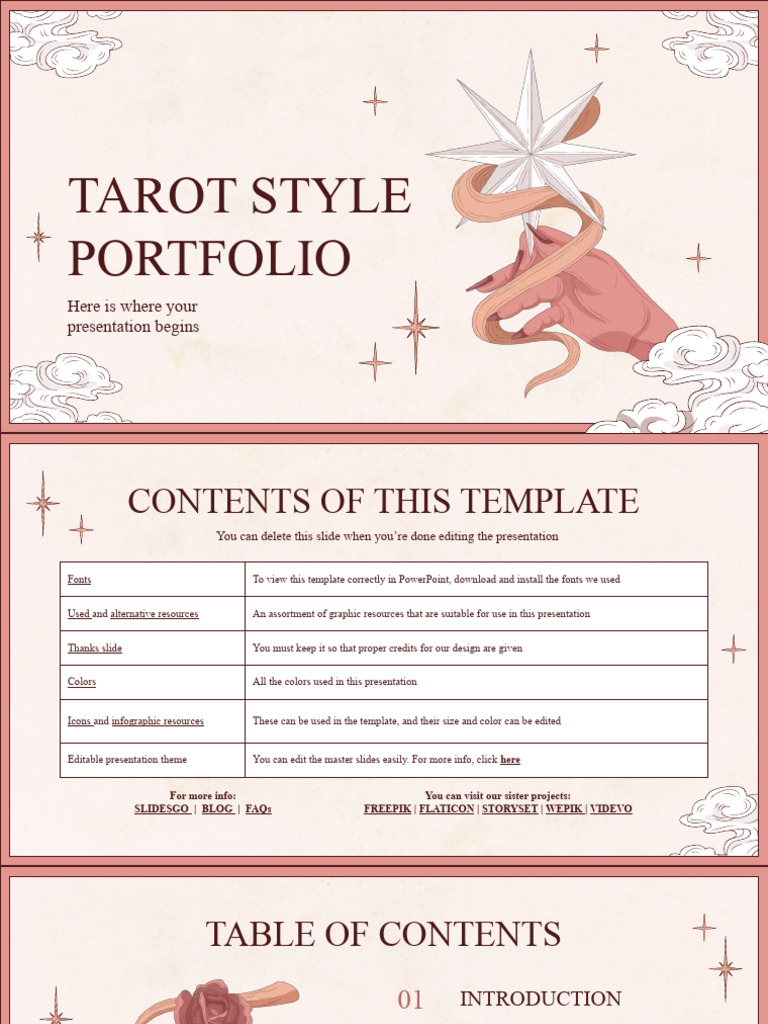 Tarot Portfolio Presentation Template | PDF