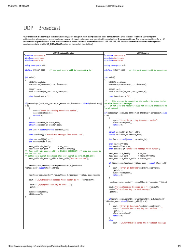 Example UDP Broadcast PDF