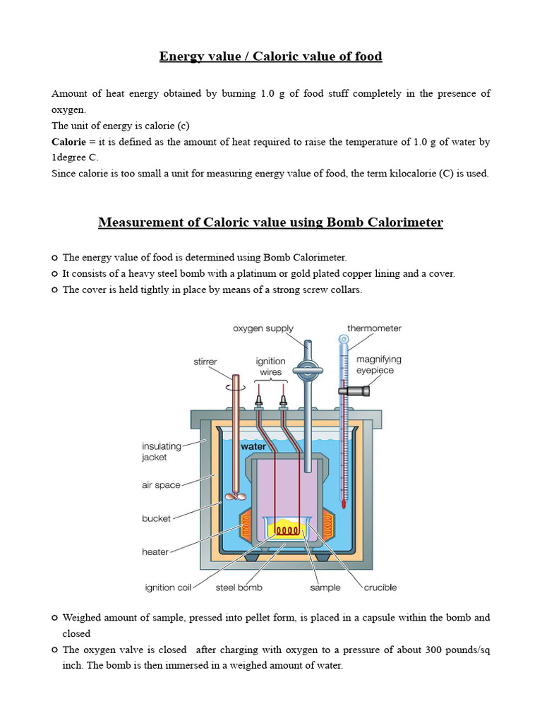 Nutrition - Energy Value | PDF | Calorie | Physical Sciences