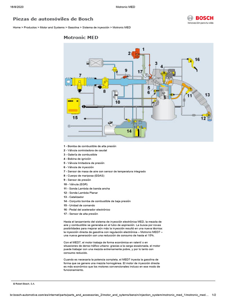 Motronic MED, Inyeccion Directa | PDF
