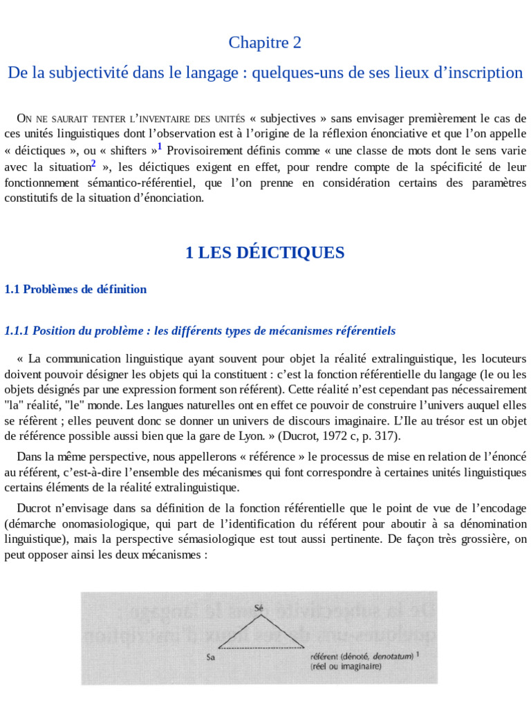 Définition et Fonction des Déictiques | PDF