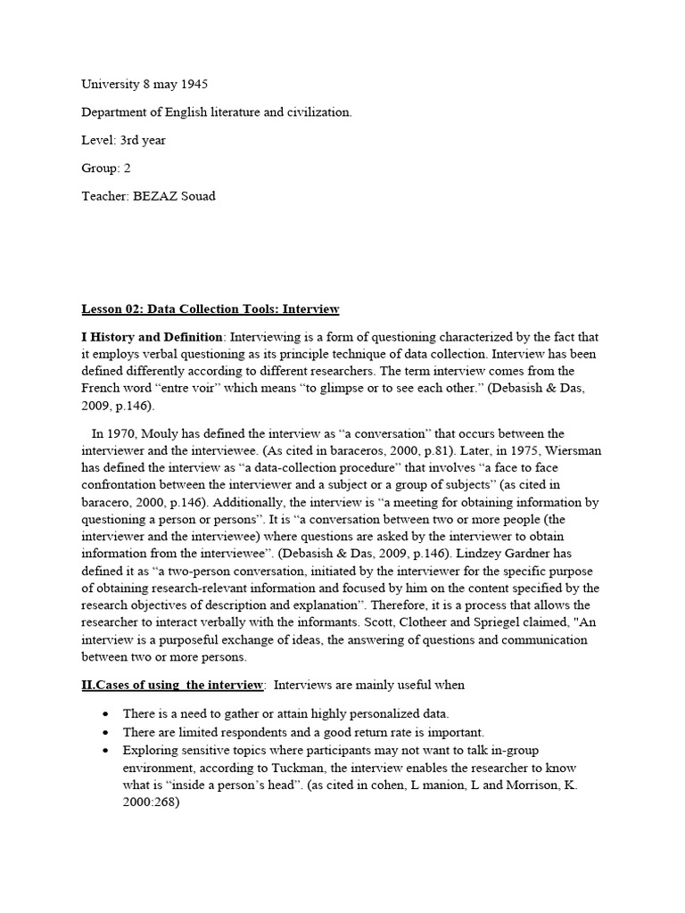 Interview 1 | PDF