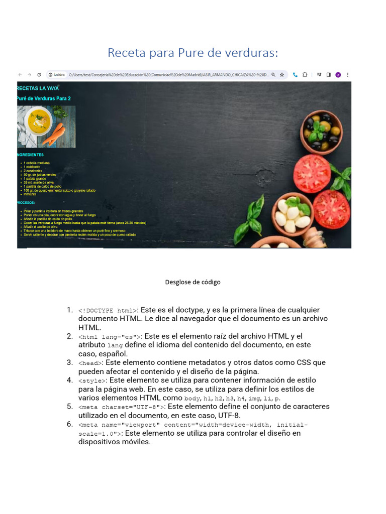 Receta Para Pure De Verduras PDF