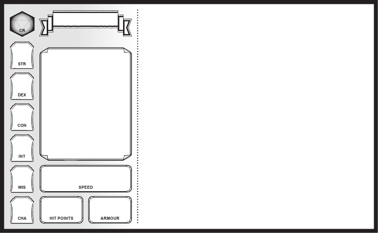 Dd 5e Monster Cards Large Fillable | PDF