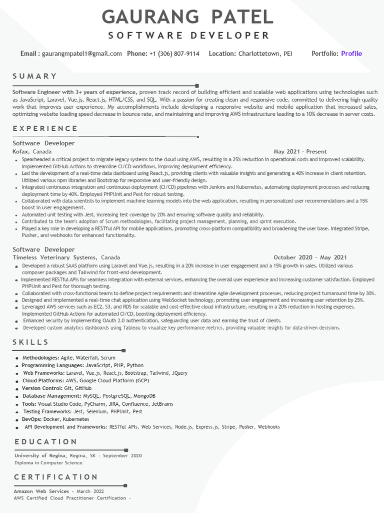Software Developer with AWS Expertise | PDF | Cloud Computing | Amazon ...