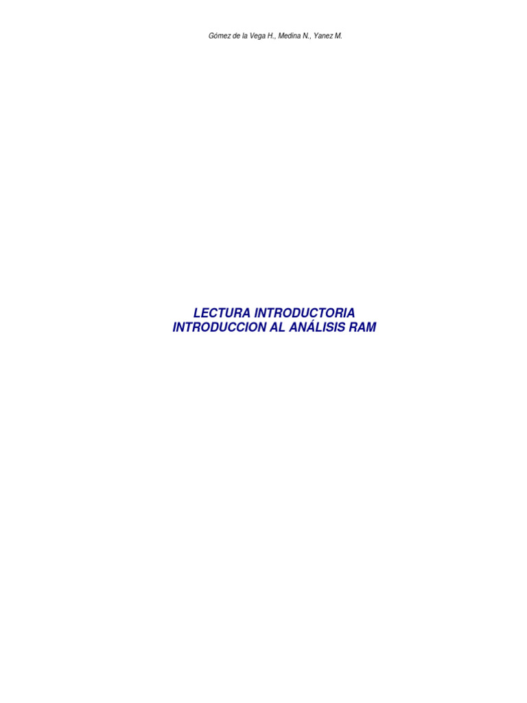 Introducción al Análisis RAM | PDF | Ingeniería de confiabilidad ...