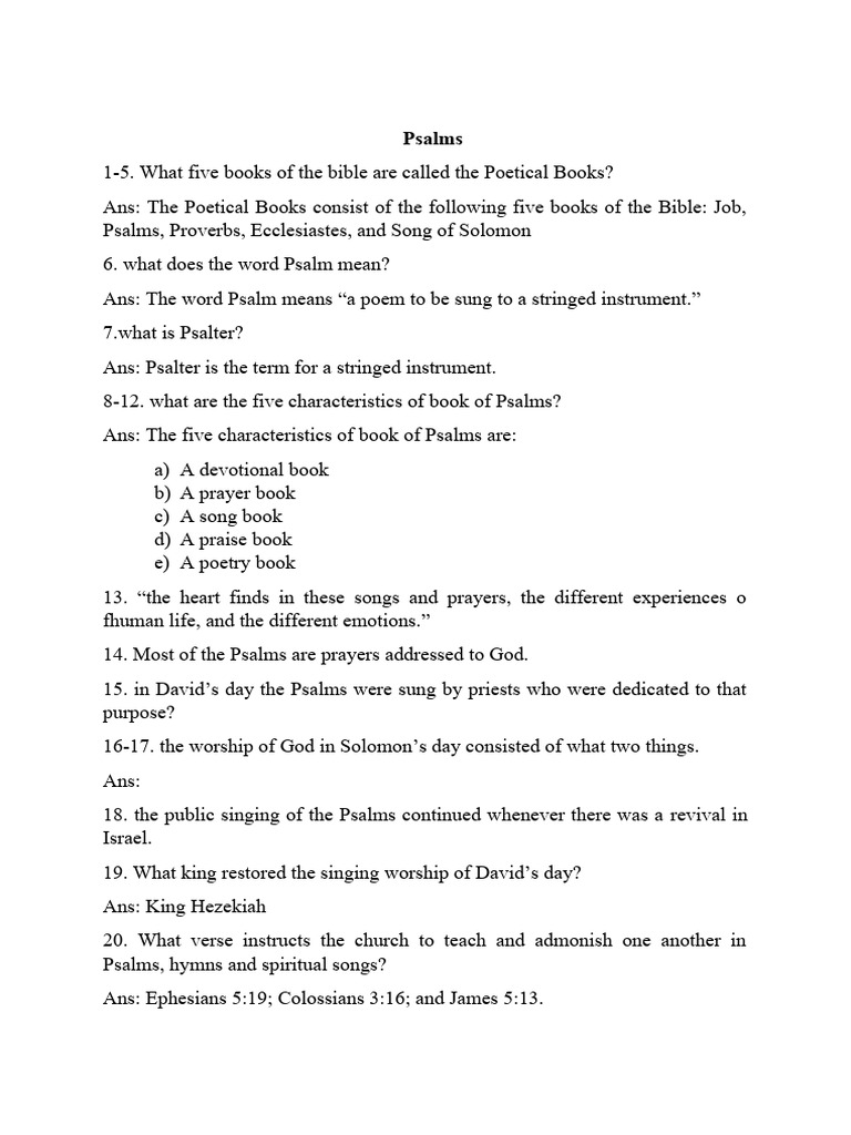 Understanding the Book of Psalms | PDF