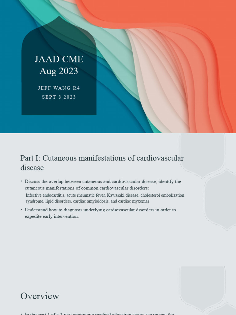 JAAD CME Aug 2023 - Cutaneous Manifestations of Cardiovascular and ...