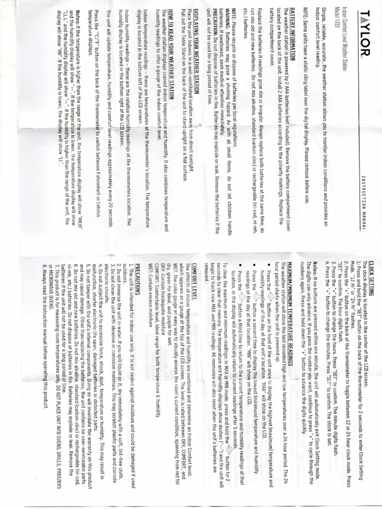 Instructivo Taylor 1732 225015 PDF