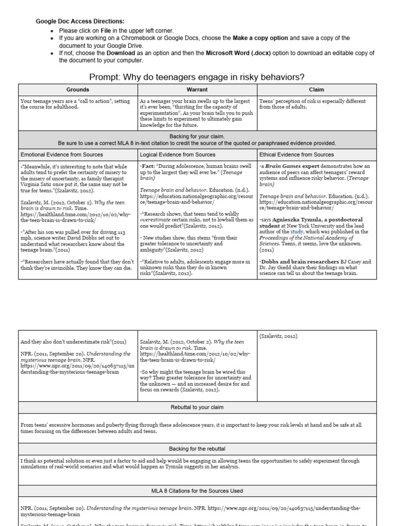 Module Six Lesson Four Teens and Risky Behaviors Debate Graphic