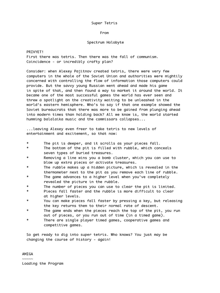 Super Tetris Installation Manual | PDF | Computing | Computer Hardware