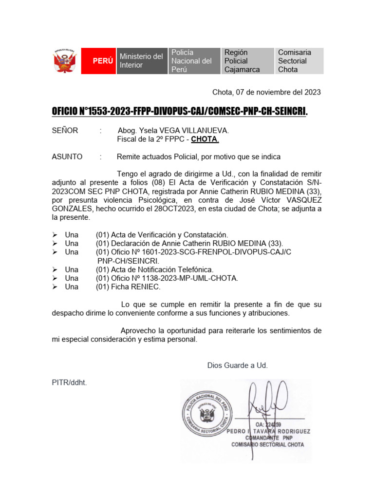 Oficio Poner A Disposicion | PDF | Finanzas y dinero | Derecho