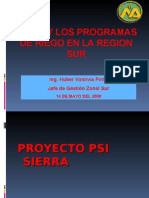 El PSI y los programas de riego EN EL SUR 2008 - Ing. Huber Valdivia
