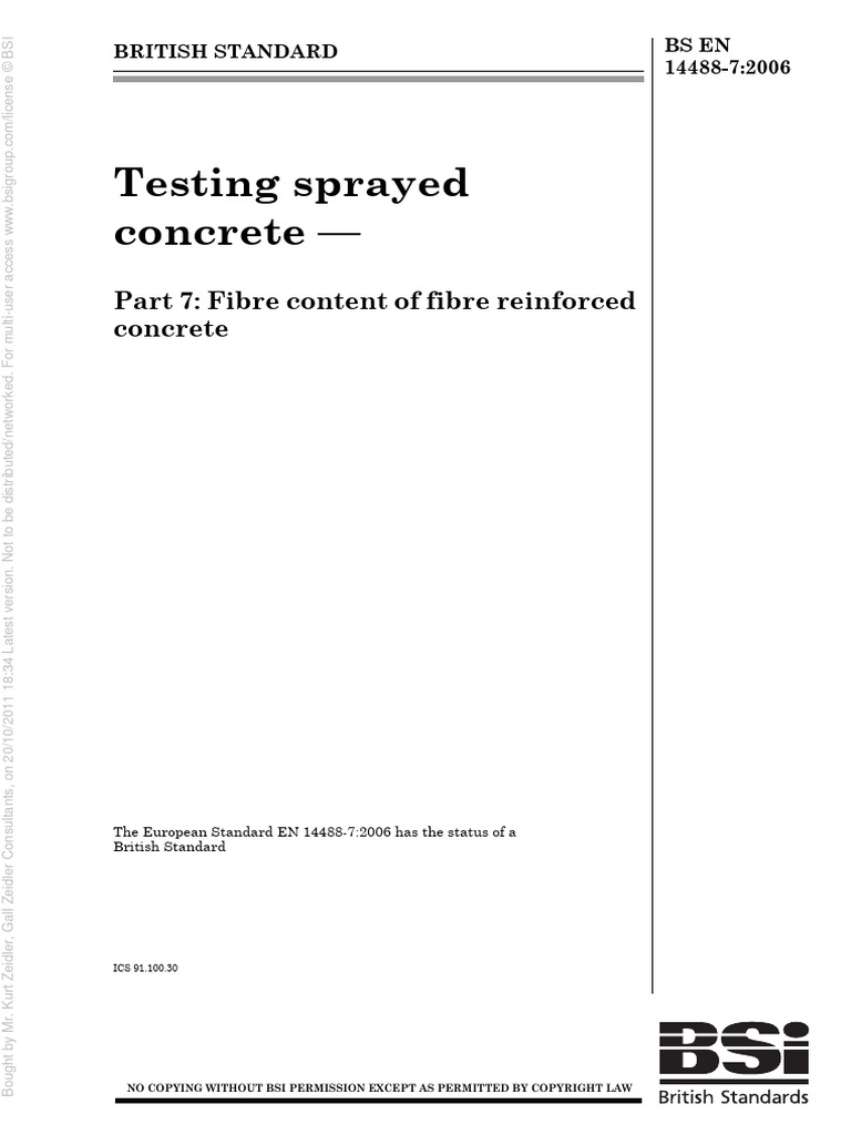 Fibre Content Testing in Sprayed Concrete | PDF