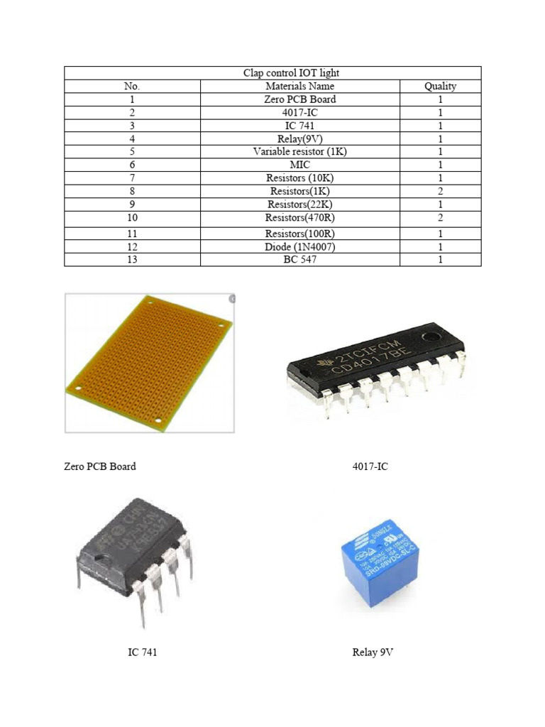 Clap-Controlled IoT Light Project | PDF | Direct Current | Resistor