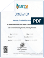 Taller de No Conformidades y Acciones Correctivas y Preventivas