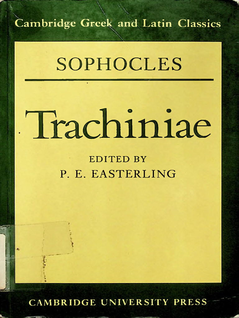 Sophocles Trachiniae Patricia E Easterling Pdf