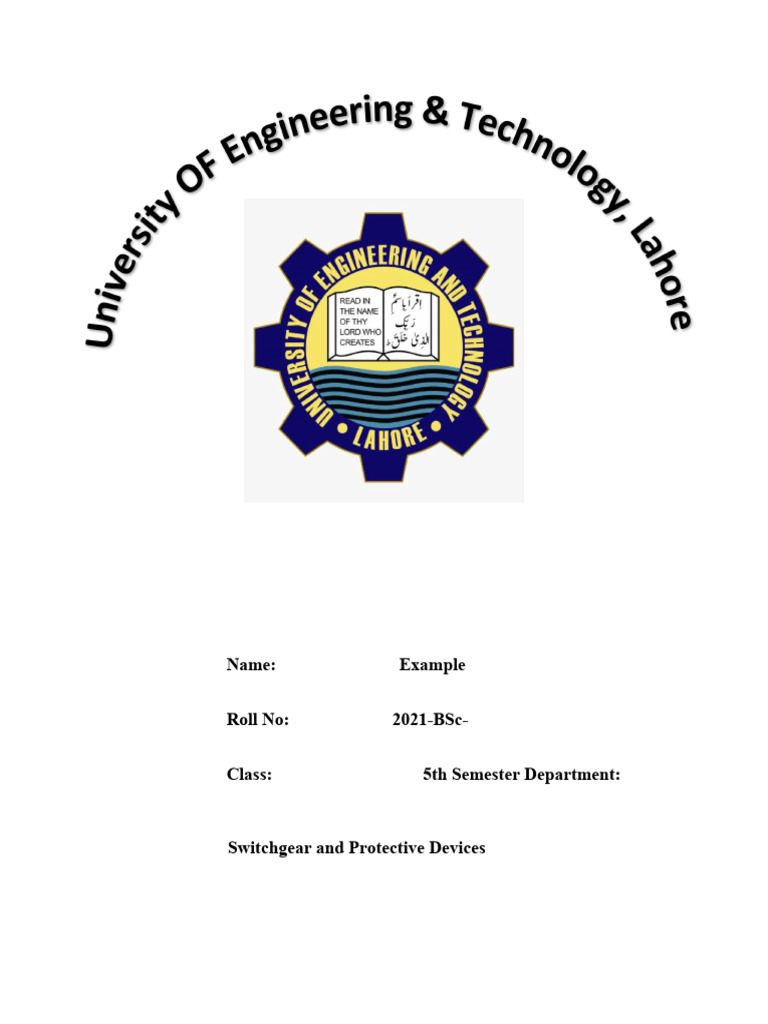 21 BSC Example Switch Gear PDF Switch Electric Power Distribution