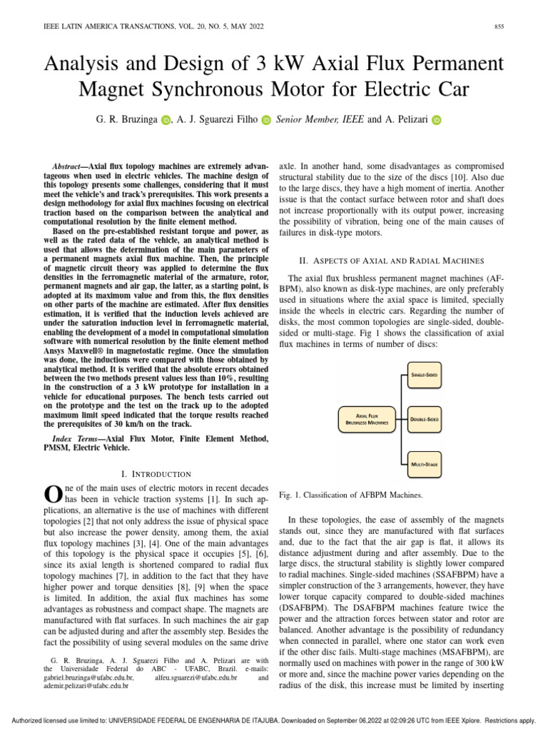 Analysis and Design of 3 KW Axial Flux Permanent Magnet Synchronous ...
