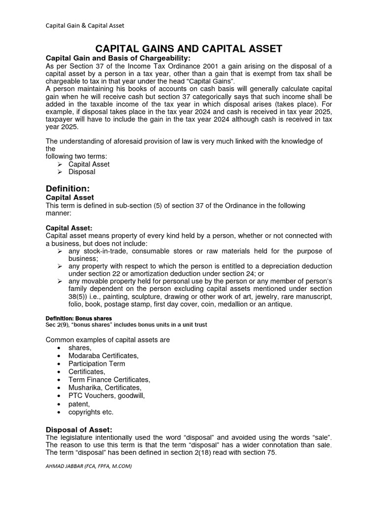 Capital Gain Tax Year 2024 Pdf