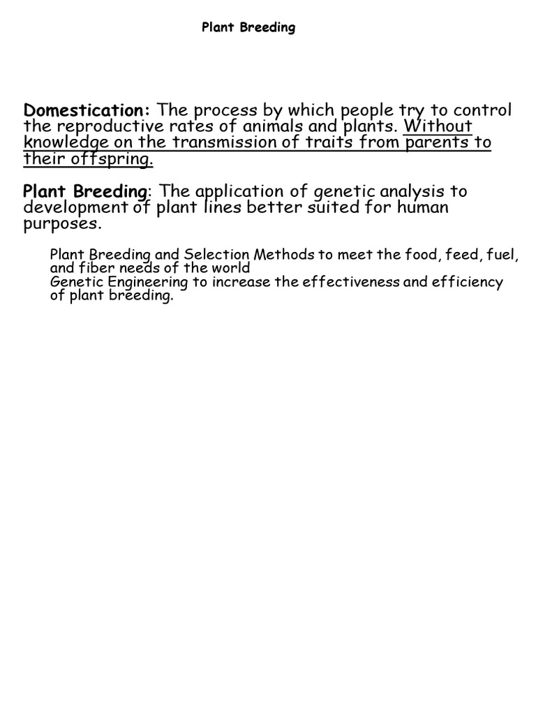 Plant Breeding PDF