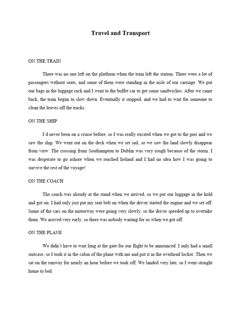 2357 Unit 5 Travel and Transport PDF Bus Baggage