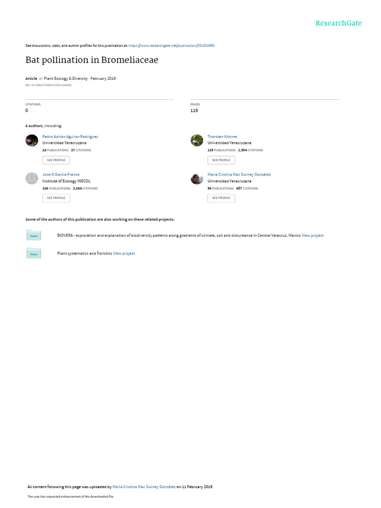 4 Bat Pollination in Bromeliaceae PDF
