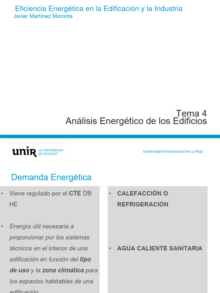 Tema 4 - Analisis Energetico de Edificios | PDF | Uso eficiente de ...