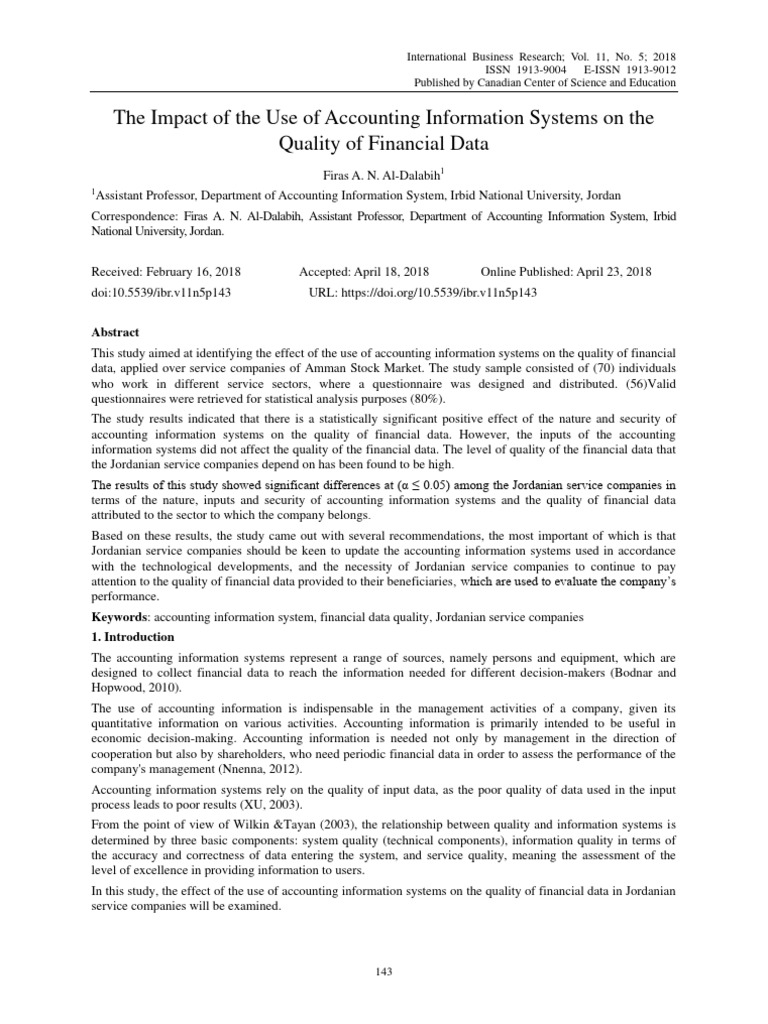 Impact of Accounting Systems on Financial Data | PDF