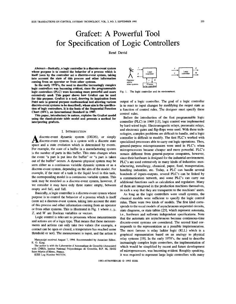 GRAFCET-A Powerful Tools For Specification of Logic Controllers | PDF ...