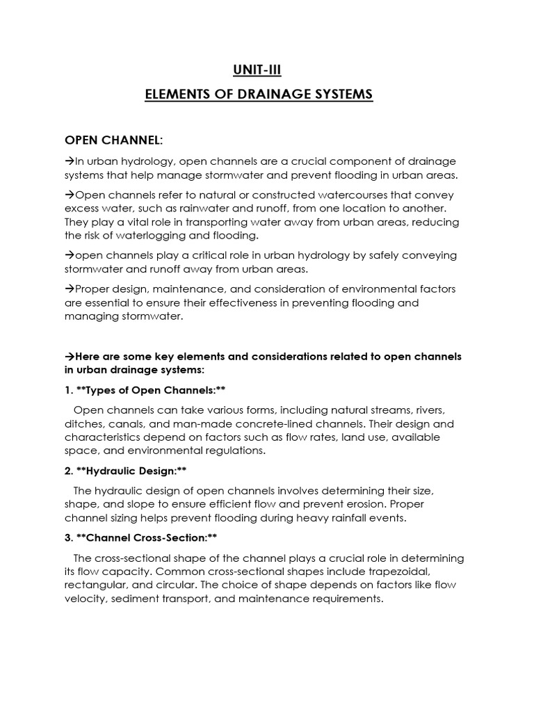 Unban hydrology unit iii pdf storm drain stormwater
