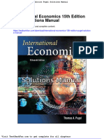 Full Download International Economics 15th Edition Pugel Solutions Manual