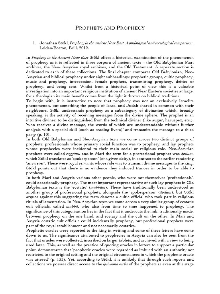 Prophets And Prophecy Pdf