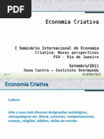 Seminario Internacional Economia Criativa FGV - IBRE - Iniciativa Cultural - Oona Castro