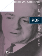 Adorno Ahlak Felsefesinin Sorunları