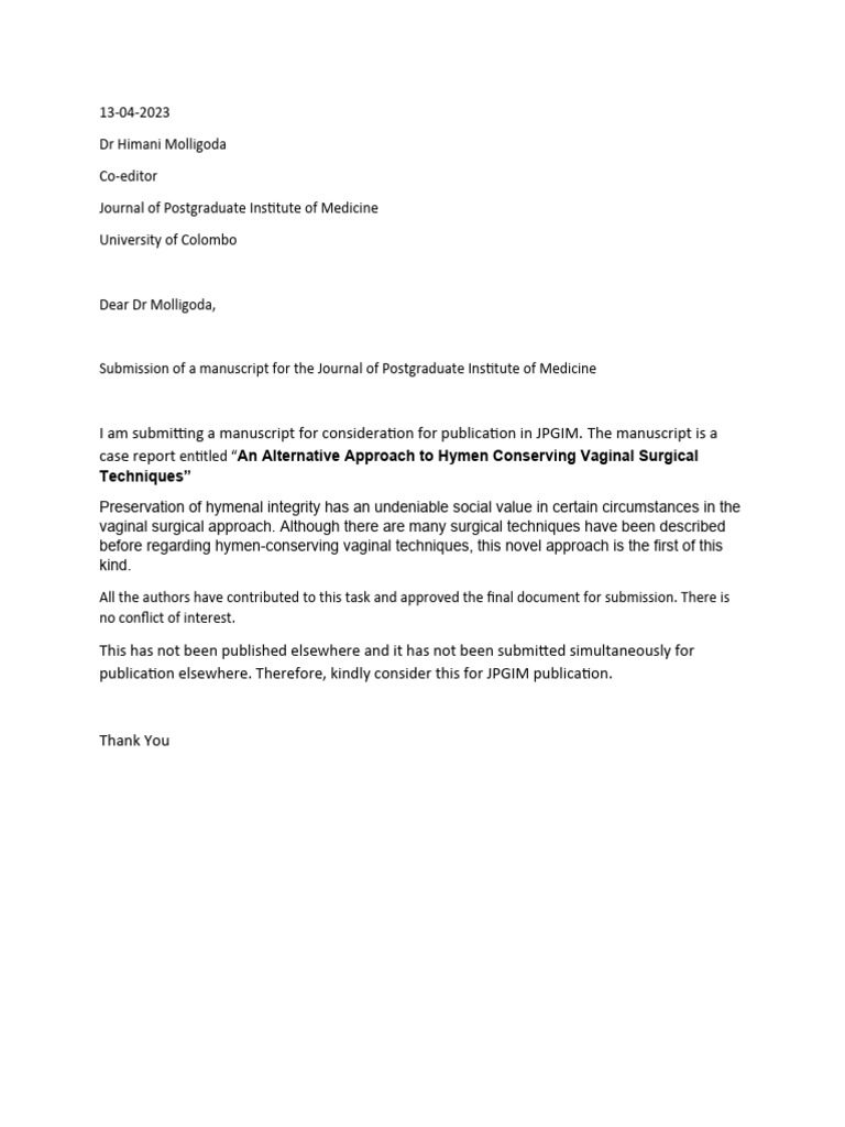 Case Report Submission Letter PDF