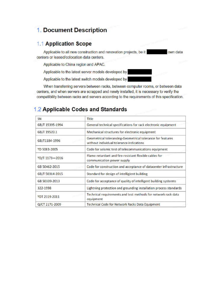 Racks and rPDU Requirements - Redacted | PDF
