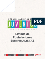 Lista de Semifinalistas - Premio Nacional de La Juventud