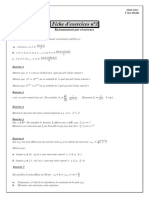 Fiche D'exercices N°2: Raisonnement Par Récurrence