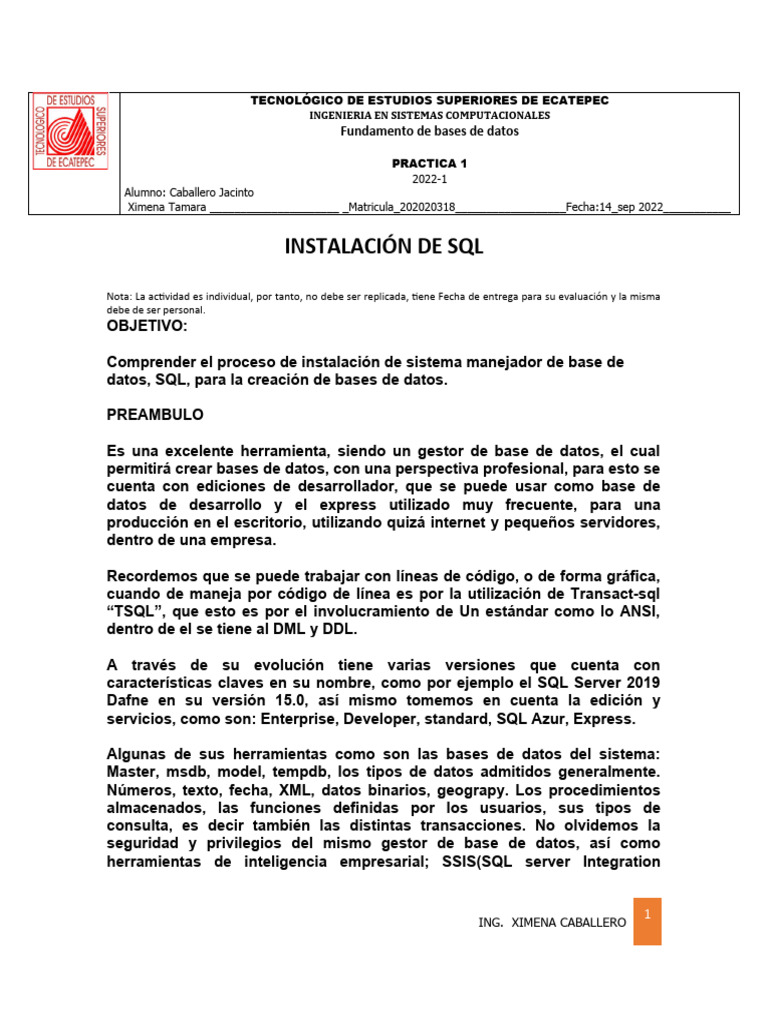 1 Practica | PDF | Mi sql | Servidor SQL de Microsoft