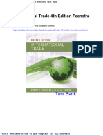 Full Download International Trade 4th Edition Feenstra Test Bank