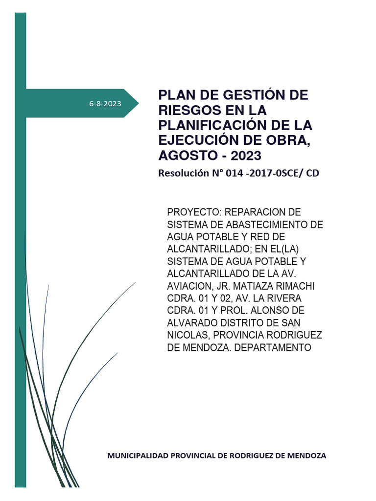 Gestión de Riesgos en Obras Públicas | PDF | Riesgo | Alcantarillado