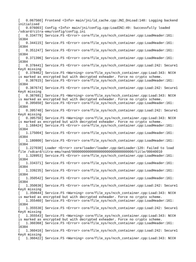 Citra Emulator Error Log Analysis | PDF