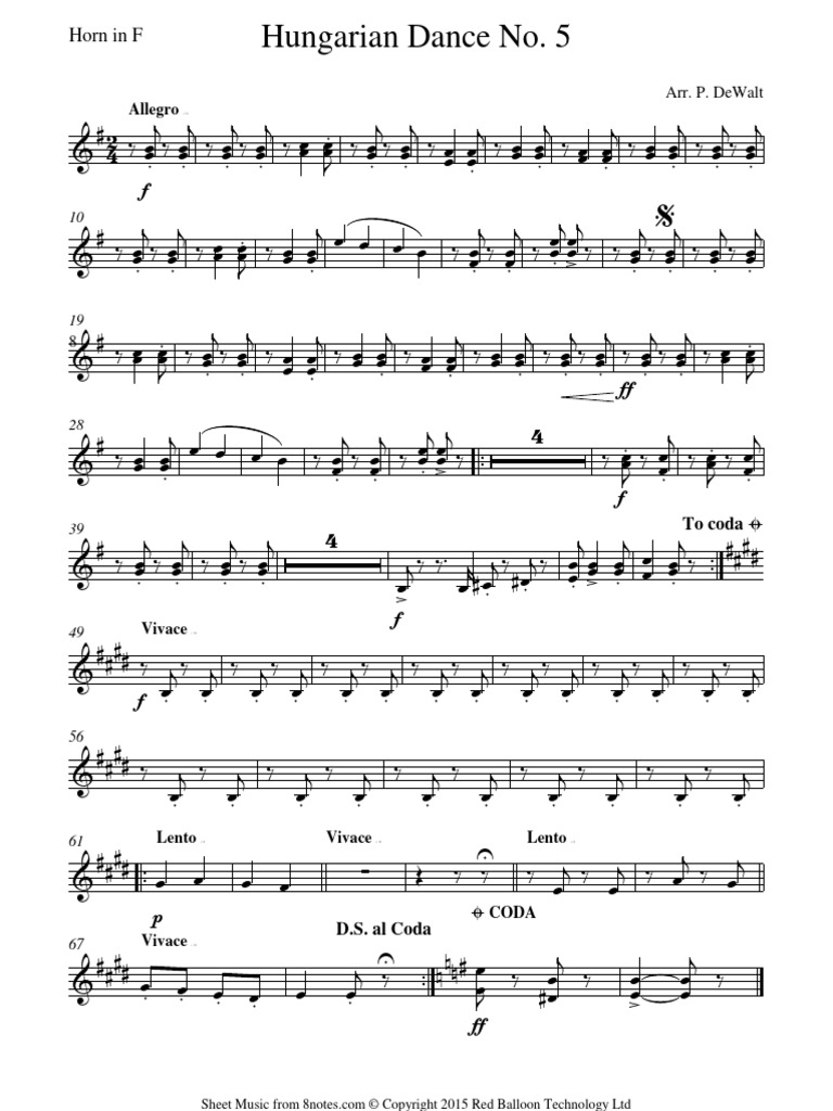 Hungarian Dance No5 Bnd Hn Pdf