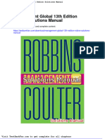 Full Download Management Global 13th Edition Robins Solutions Manual
