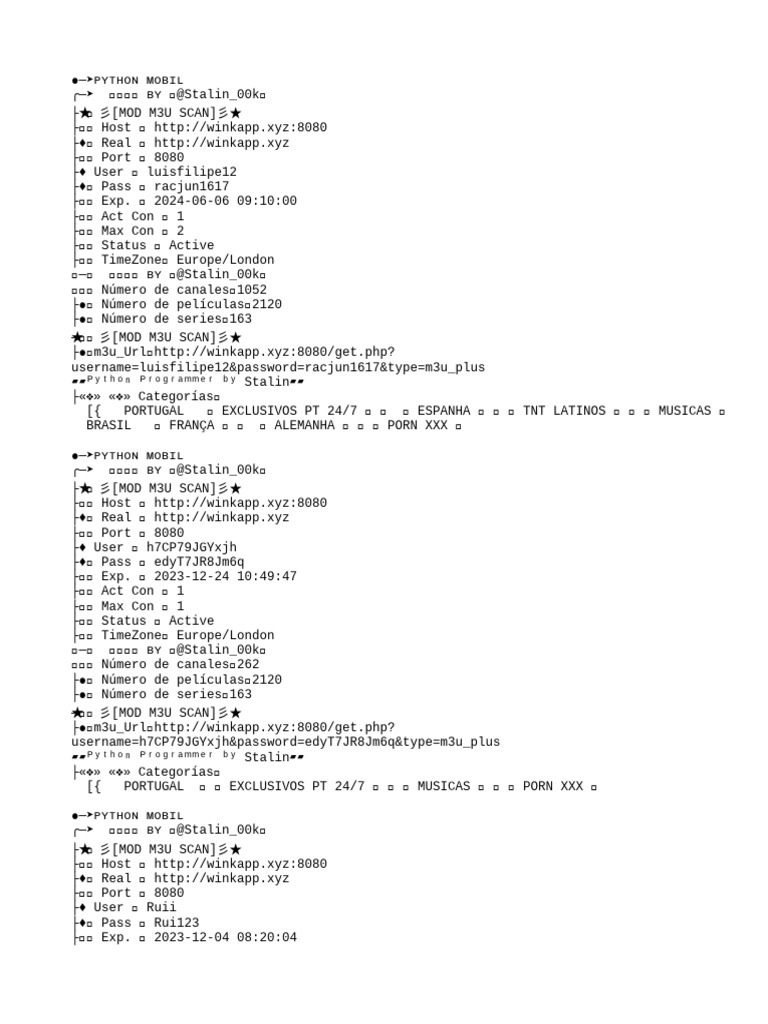 Mod M3U Scan para Python Móvil | PDF