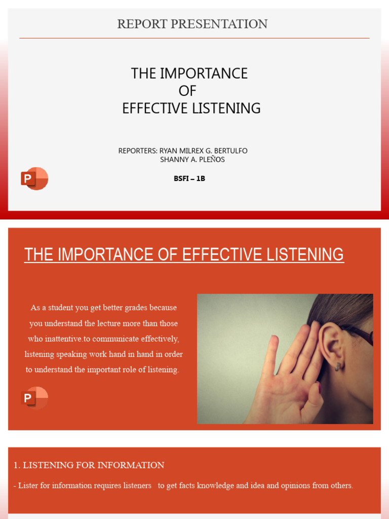 The Importance of Effective Listening.2023 | PDF | Information ...