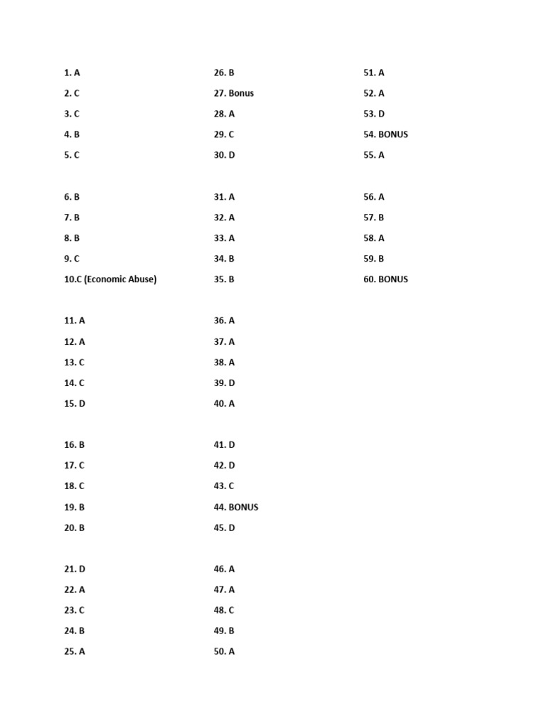 Answer Key | PDF