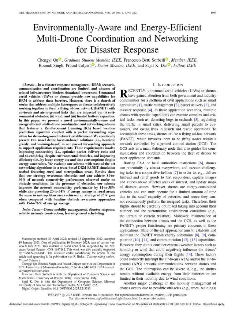 Energy-Efficient Drone Coordination for Disaster Response | PDF ...