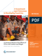 Foreign Direct Investment and Employment Outcomes in Developing Countries A Literature Review of The Effects of FDI On Job Creation and Wages